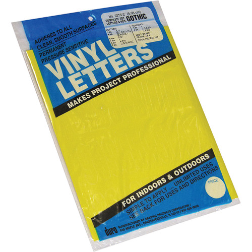 Duro Permanent Adhesive Vinyl Letters & Numbers 2" 167/Pkg-Yellow D3215-YELLO - 029211321568