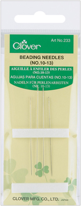 Clover Beading Hand Needles-Size 10/13 4/Pkg - 233-10-13 - 051221403101 Clover Beading Hand Needles-Size 10/13 4/Pkg - 233-10-13 - 051221403101