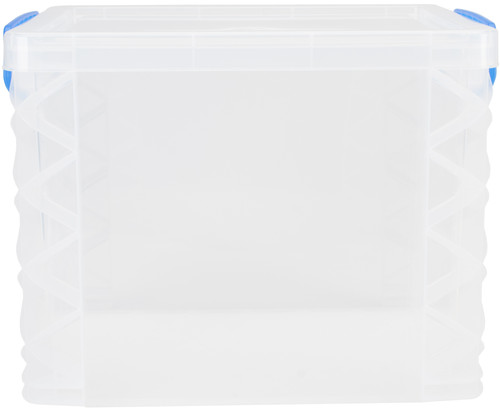 Storage Studios Super Stacker File Box-14.5"X10.5"X11.25" Clear/Blue Handles - SS36872 - 091141368722