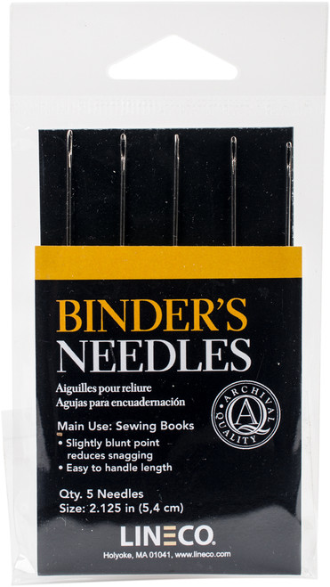 Lineco Book Binder's Steel Needles 5/Pkg-2.125" - 870887 - 099295532754 Lineco Book Binder's Steel Needles 5/Pkg-2.125" - 870887 - 099295532754