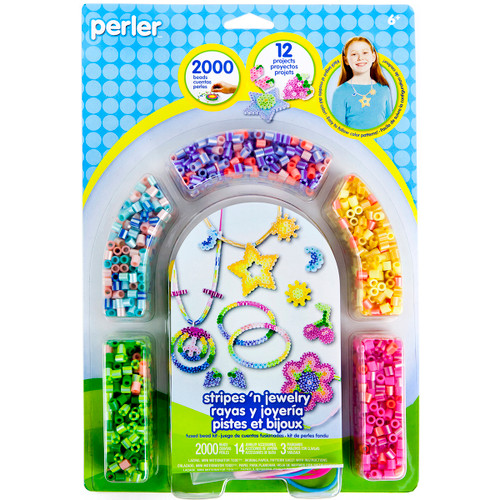 Perler Fused Bead Kit-Stripes 'n Jewelry 80-56016 - 048533560165