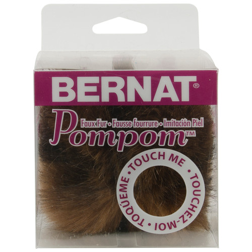 Bernat Faux Fur Pompom 1/Pkg-Brown Muskrat - 167001-1013 - 057355380417