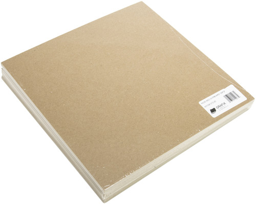 Grafix Medium Weight Chipboard Sheets 12"X12" 25/Pkg-Natural CB121225