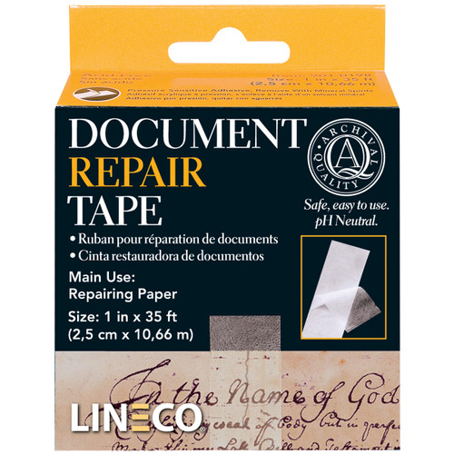 Lineco Self-Adhesive Document Repair Tape-Transparent 1"X35' 9010198 - 099295530132