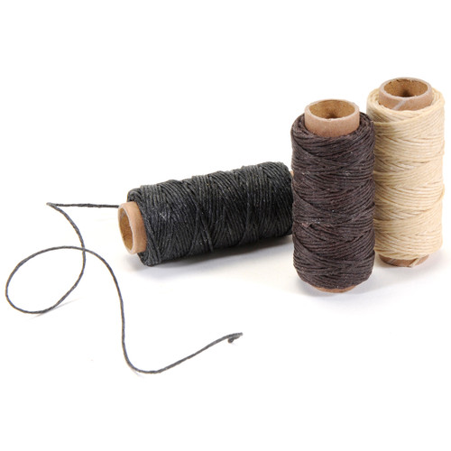 Lineco Waxed Linen 5 Ply Thread 3/Pkg-Natural, Brown, Black; 20yds Each - BBHM891 Lineco Waxed Linen 5 Ply Thread 3/Pkg-Natural, Brown, Black; 20yds Each - BBHM891