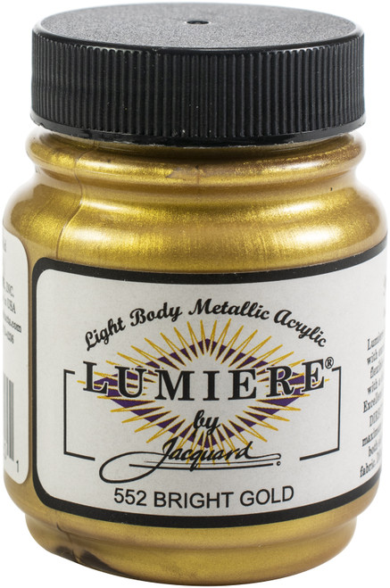 Jacquard Lumiere Metallic Acrylic Paint 2.25oz-Bright Gold - LUMIERE-552 - 743772155201