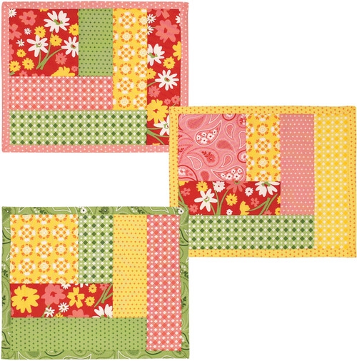 June Tailor Quilt As You Go Log Cabin Mug Mats 3/Pkg-Finished Size 8.5"X10.5" - JT1472 June Tailor Quilt As You Go Log Cabin Mug Mats 3/Pkg-Finished Size 8.5"X10.5" - JT1472