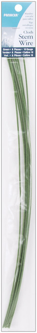 Panacea Cloth Covered Stem Wire 16 Gauge 18" 8/Pkg-Green - 581618 - 093432816189