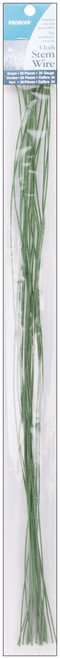 Panacea Cloth Covered Stem Wire 24 Gauge 18" 20/Pkg-Green 582418 - 093432824184