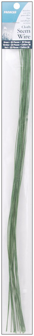 Panacea Cloth Covered Stem Wire 26 Gauge 18" 20/Pkg-Green 582618 - 093432826188