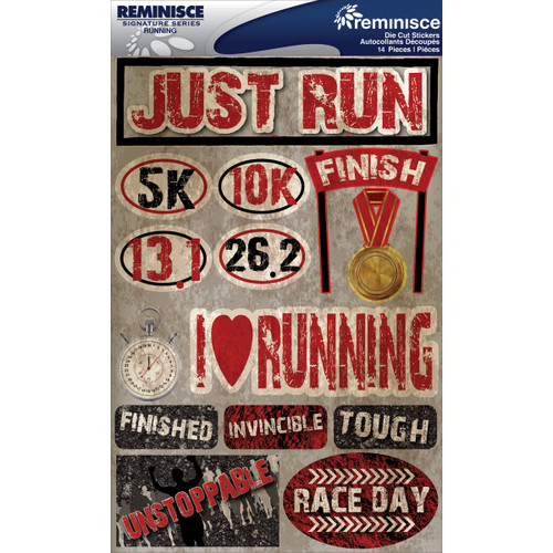 Reminisce Signature Series Dimensional Stickers 4.5"X6"-Running - RSD-2-241 - 895707145419