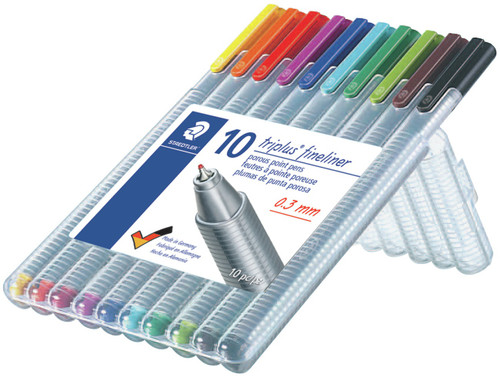 Staedtler Triplus Fineliner Pens 10/Pkg-Multicolor SB10A603