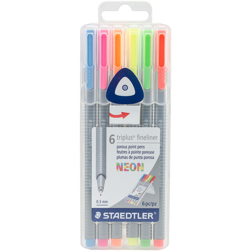 Staedtler Triplus Fineliner Pens 6/Pkg-Neon SB6NA6 - 031901951481