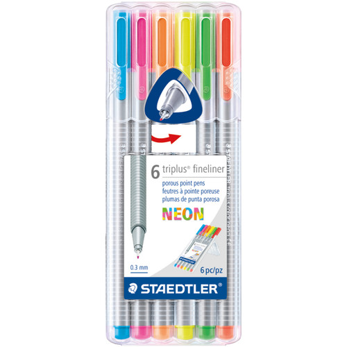 Staedtler Triplus Fineliner Pens 6/Pkg-Neon SB6NA6