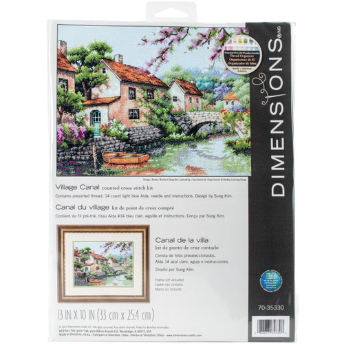 Dimensions Counted Cross Stitch Kit 13"X10"-Village Canal (14 Count) 70-35330 - 088677353308