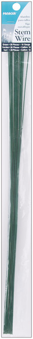 Panacea Stem Wire 18 Gauge 18" 20/Pkg-Green - 561818 - 093432618189