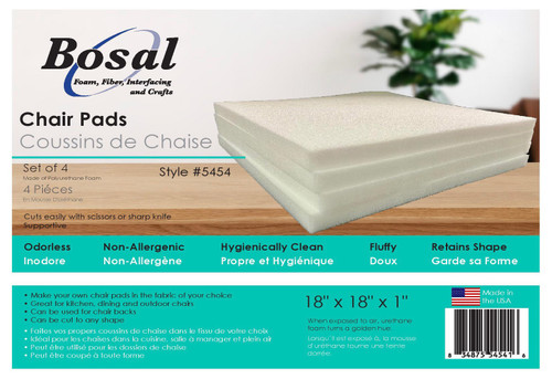 Bosal Foam Square Chair Pad 4/Pkg-18"X18"X1" - 5454 - 834875545416