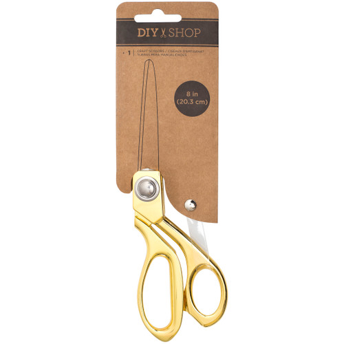 DIY Shop Craft Scissors 8"-Gold Metal AC370874 - 718813708746