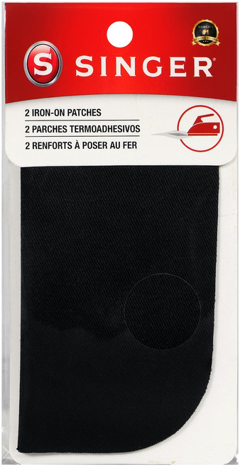Singer Iron-On Patches 5"X5" 2/Pkg-Black - 00065 - 075691000653