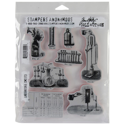 Tim Holtz Cling Stamps 7"X8.5"-Laboratory -CMS-173 - 794504705553