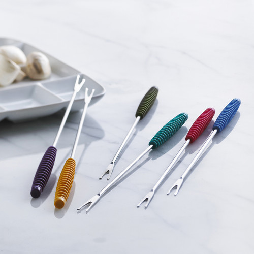 Trudeau Fondue Forks Set Of 6-Assorted Colors 0823303