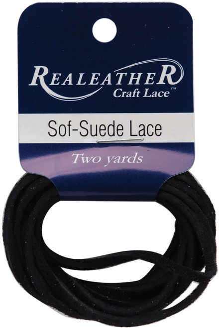 Realeather(R) Crafts Sof-Suede Lace 3/32"X2yd-Black - SPS02-2001 - 870192004229