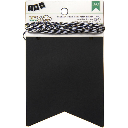 DIY Shop Banner Kit 24/Pkg-Chalkboard Notch, 3.5"X4.5" - DIY-BAN-66652