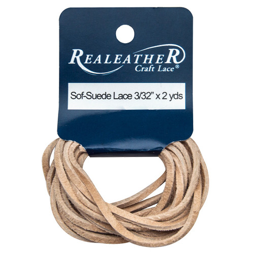 Realeather(R) Crafts Sof-Suede Lace 3/32"X2yd-Beige - SPS02-2008 - 870192001785