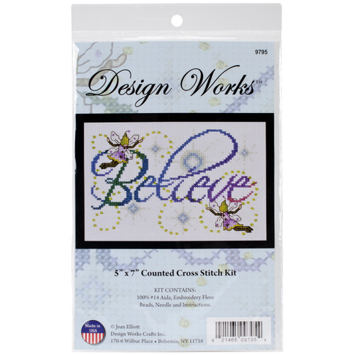 Design Works Counted Cross Stitch Kit 5"X7"-believe (14 Count) - DW9795 - 021465097954
