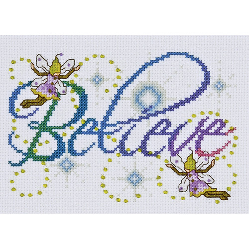 Design Works Counted Cross Stitch Kit 5"X7"-believe (14 Count) DW9795