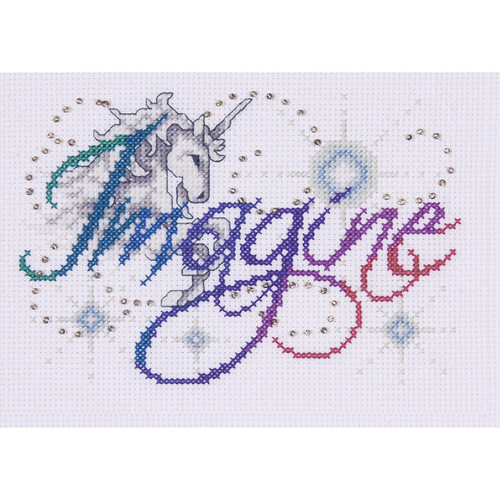 Design Works Counted Cross Stitch Kit 5"X7"-Imagine (14 Count) - DW9798 Design Works Counted Cross Stitch Kit 5"X7"-Imagine (14 Count) - DW9798