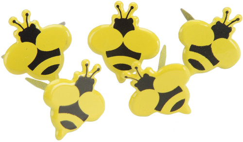 Eyelet Outlet Shape Brads 12/Pkg-Bumble Bees QBRD-663 - 879693006633