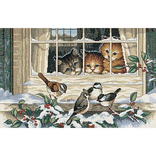 Dimensions Counted Cross Stitch Kit 14"X9"-Three Bird Watchers (18 Count) 3839 - 088677038397