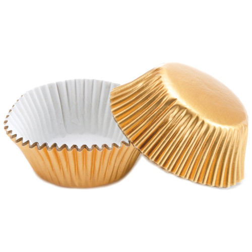 Wilton Mini Baking Cups 36/Pkg-Gold Foil W4151413