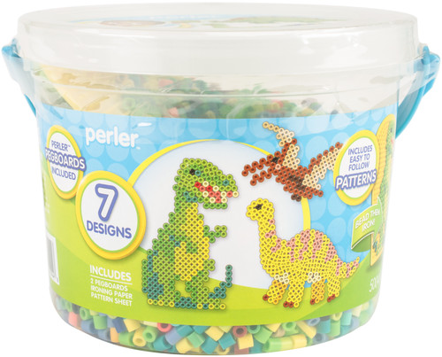 Perler Fused Bead Bucket Kit-Dinosaur - 80-42944 - 048533429448