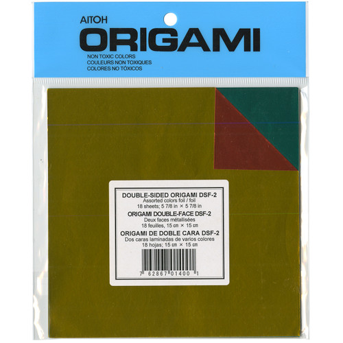 Aitoh Origami Paper 5.875"X5.875" 18/Pkg-Assorted Foil/Foil Double-Sided - DSF-2 - 762867014001