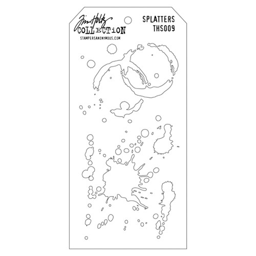 Tim Holtz Layered Stencil 4.125"X8.5"-Splatters - THS-009