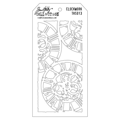 Tim Holtz Layered Stencil 4.125"X8.5"-Clockwork - THS-013