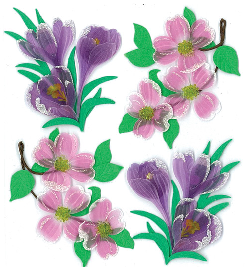 Jolee's Boutique Dimensional Stickers-Dogwood & Crocus Flowers E5020525 - 015586877885