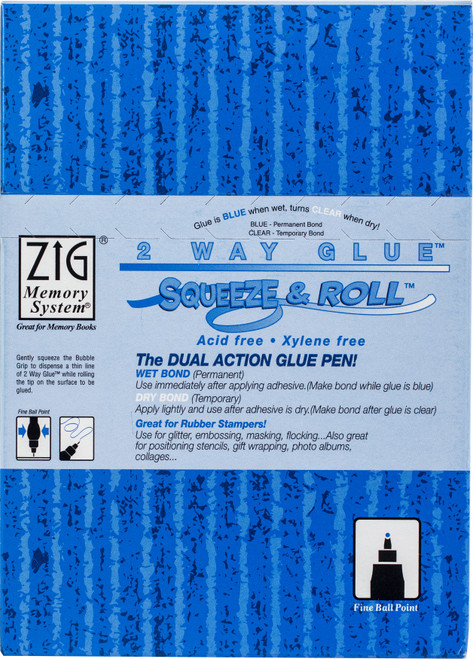 Zig 2-Way Glue Pen 12/Pkg-Squeeze & Roll MSB10M - 847340007784