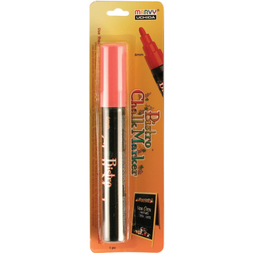 Uchida Bistro Chalk Marker 6mm Bullet Tip-Fluorescent Red 480-C-F2 - 028617490021