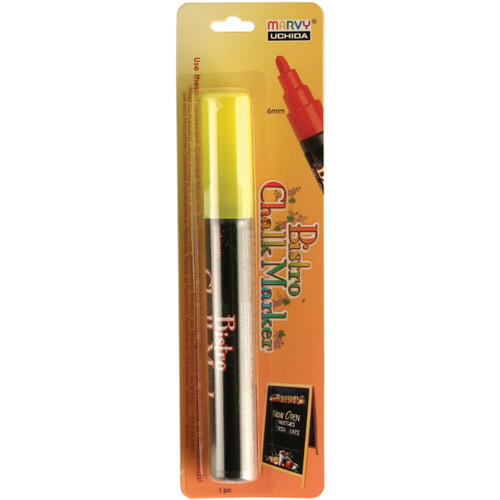 Bistro Chalk Marker 6mm Bullet Tip-Fluorescent Yellow 480-C-F5 - 028617490052