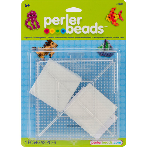 Perler Pegboards 2/Pkg-Large Square Clear - 22613 - 048533026135