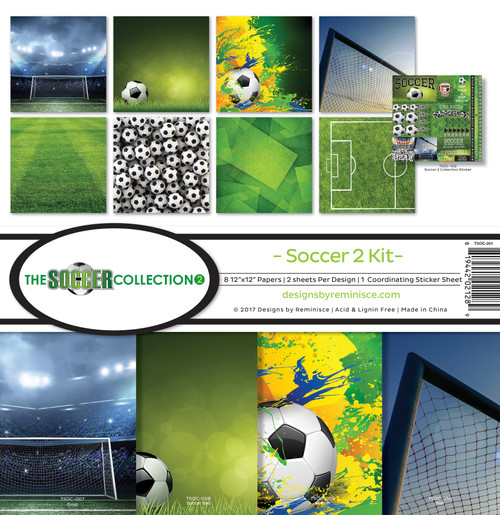 Reminisce Collection Kit 12"X12"-Soccer 2 - TSOC201 - 819442021289 Reminisce Collection Kit 12"X12"-Soccer 2 - TSOC201 - 819442021289