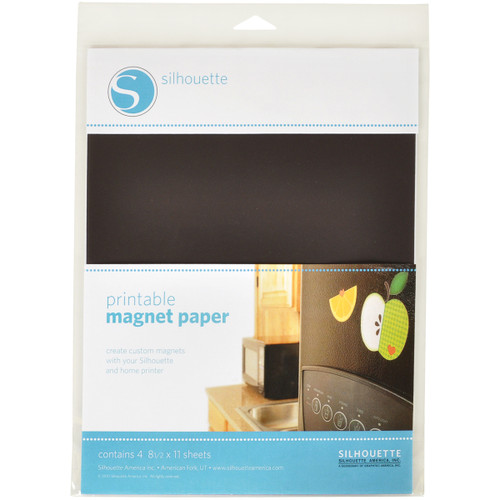 Silhouette Printable Magnet Paper 8.5"X11"-4/Pkg - SILMAG - 814792021880