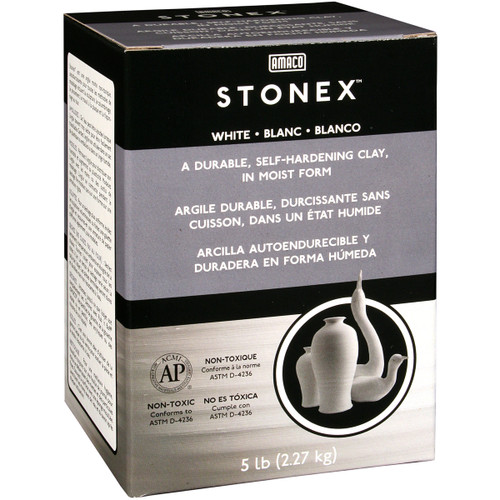 Amaco Stonex Self-Hardening Clay 5lb-White - 47338C - 039672473386