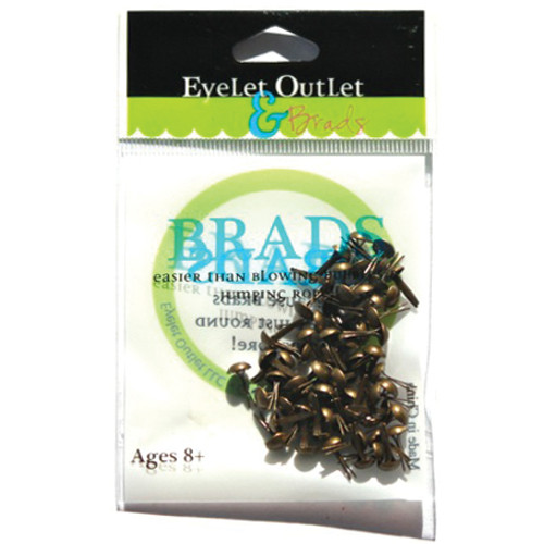 Eyelet Outlet Round Brads 4mm 70/Pkg-Brushed Brass - BRD4MM-40A - 879693009993 Eyelet Outlet Round Brads 4mm 70/Pkg-Brushed Brass - BRD4MM-40A - 879693009993