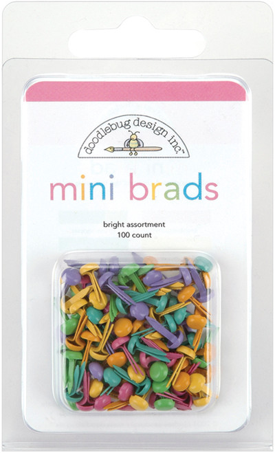 Doodlebug Mini Brads .125" 100/Pkg-Bright - MINIBRAD-063 - 811470000632