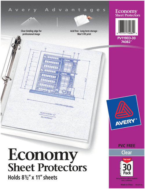 Avery Economy Clear Sheet Protectors 30/Pkg-Acid-Free - 74082 - 077711740822
