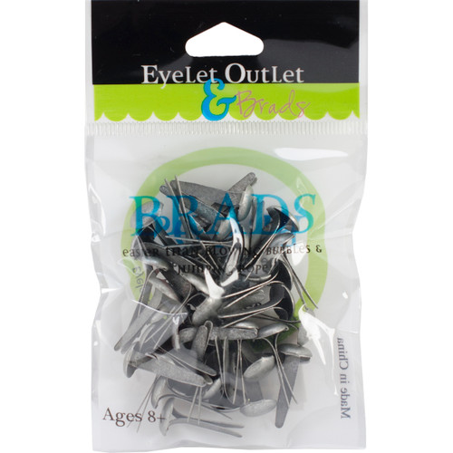 Eyelet Outlet Round Brads 8mm 40/Pkg-Brushed Silver - BRD8MM-247 - 810787020098